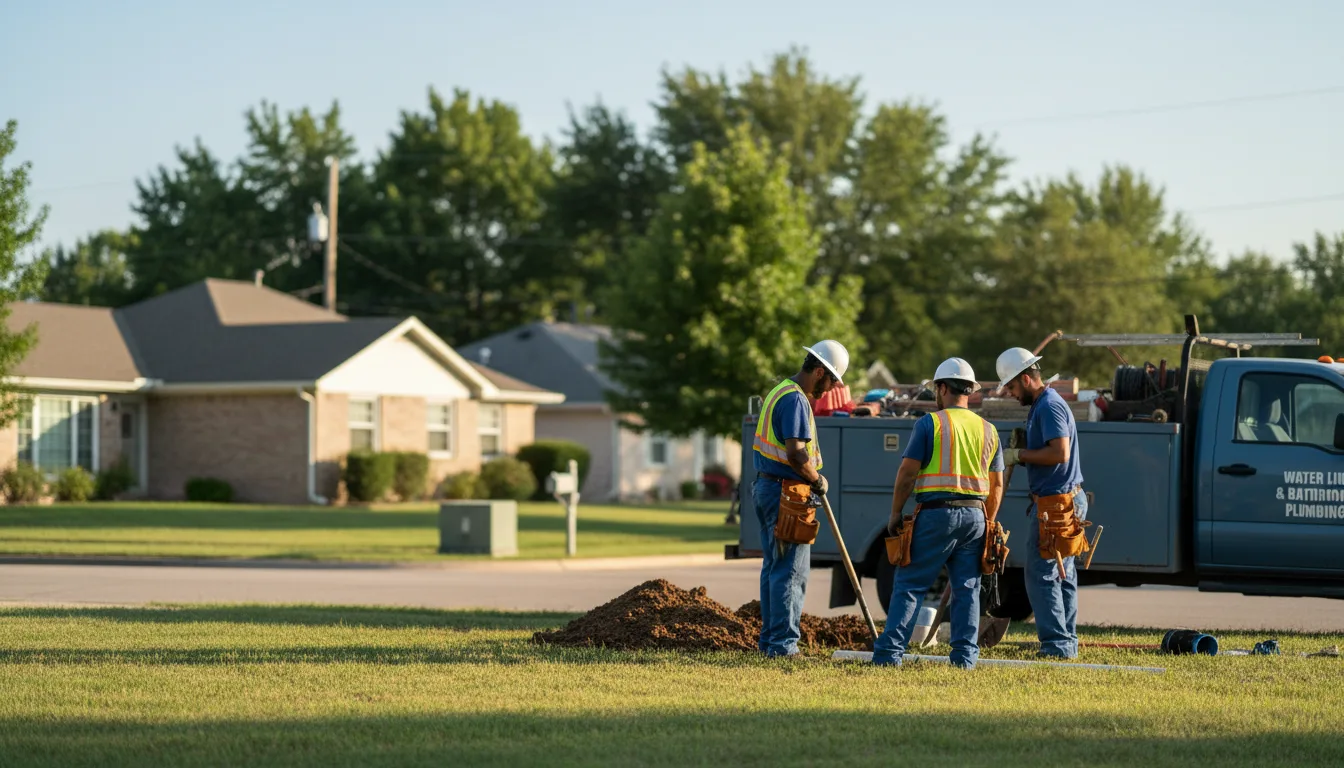 Residential water line and bathroom plumbing service in Plainview, TX